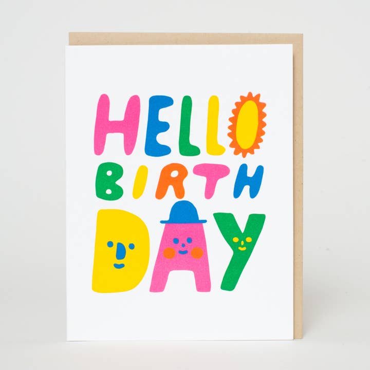 Hello Birthday Letterpress Card