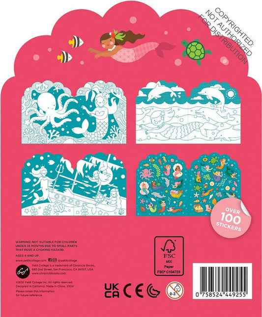 Mermaid Coloring Book + Stickers