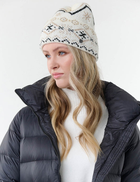 Knitted Beanie Pom Pom Powder