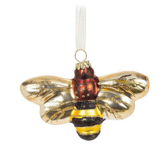 Whimsy Bee Glass Ornament