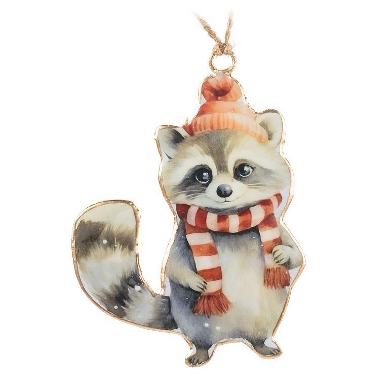 Raccoon in Scarf Ornament