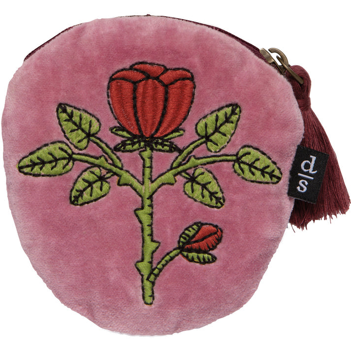 Rose Briar Embroidered Coin Purse