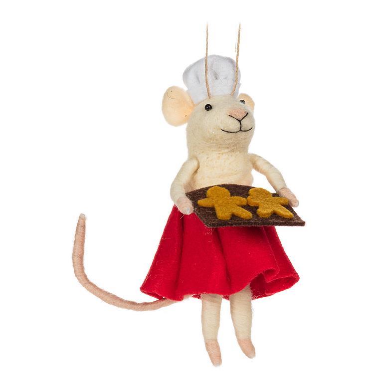 Pastry Chef Mouse Felt Ornament