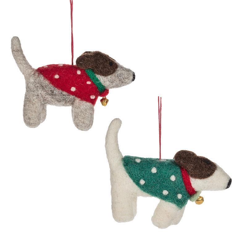 Dog in Coat Felt Ornament