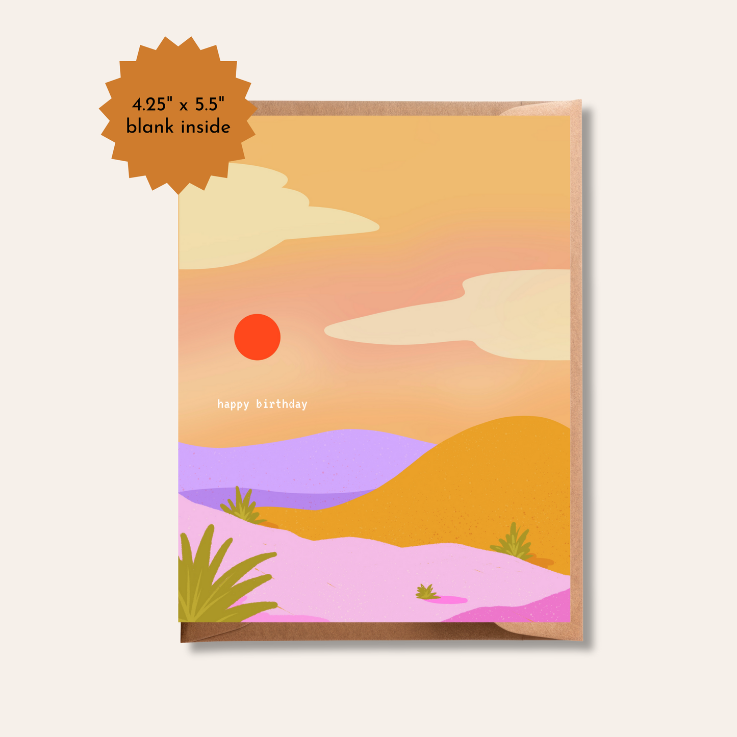 Retro Summer, Boho Desert Birthday Card