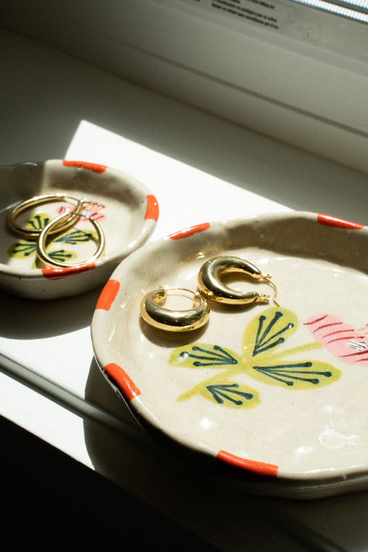 Flora Pottery Mini Dish, Poppy