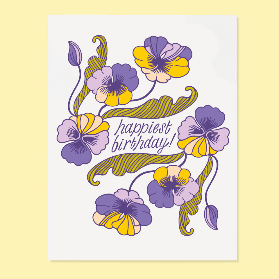 Pansy Birthday Card