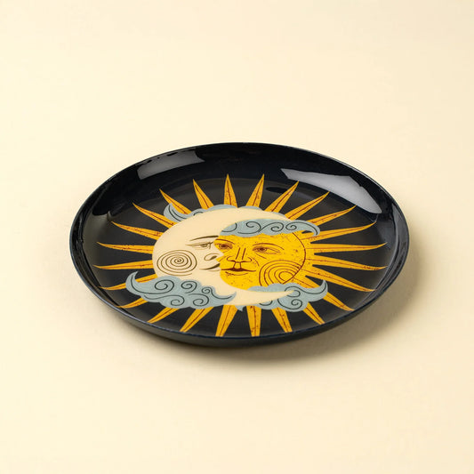 Sun and Moon Enameled Dish