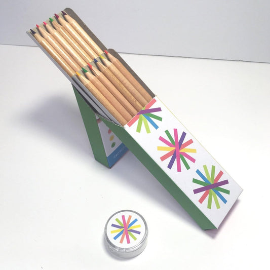 Neon Colored Pencil Set with Pencil Sharpener