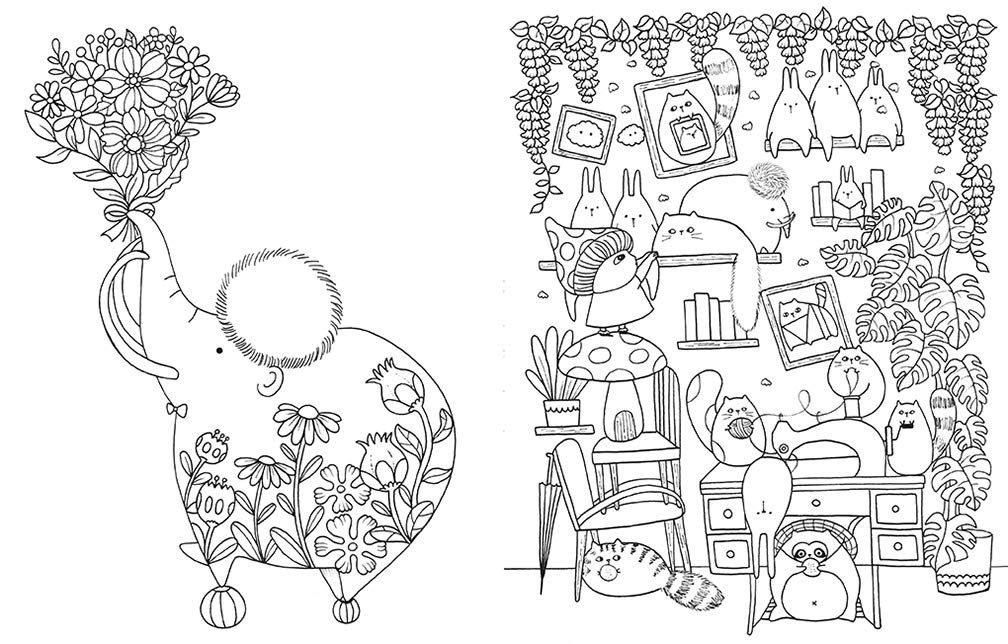 A Million Cute Animals: Adorable Animals to Color