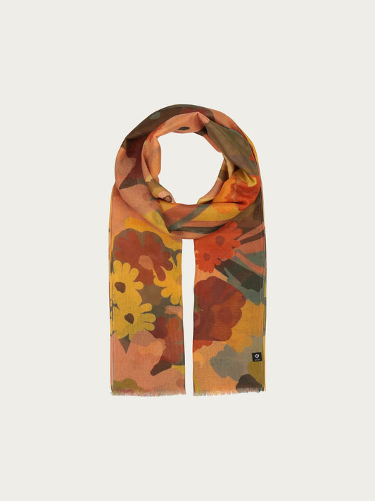 Lightweight Scarf with Floral Design