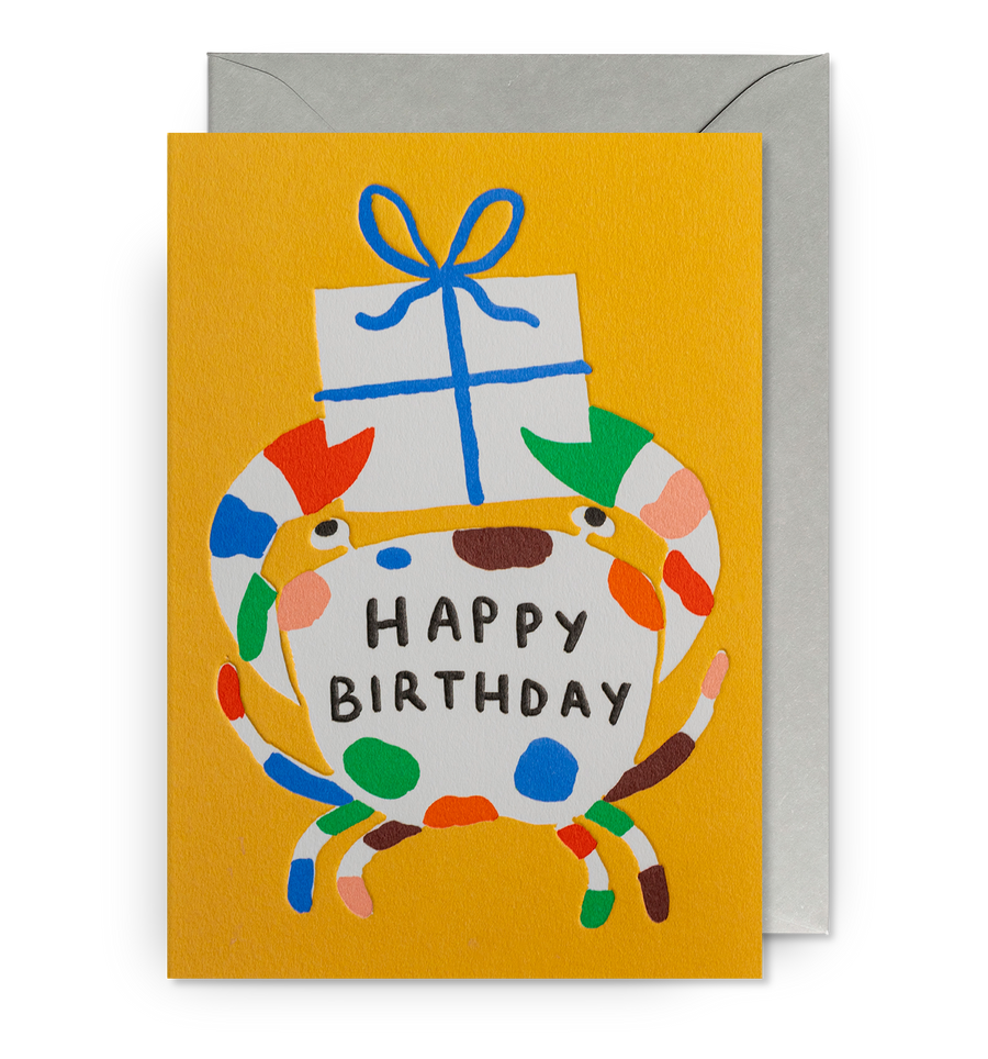 Big Crab Retro Birthday Card
