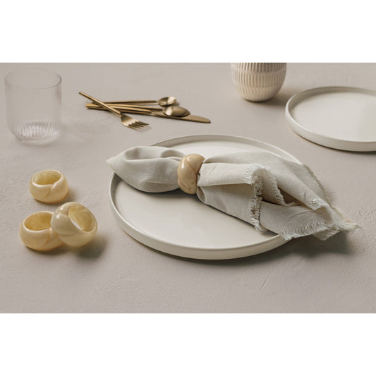Ivory Resin Napkin Rings