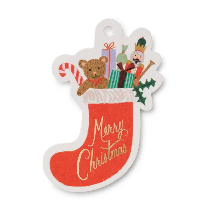 Pack of 8 Nutcracker Stocking Gift Tags