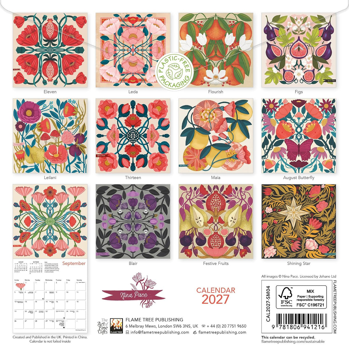 Nina Pace 2027 Mini Wall Calendar