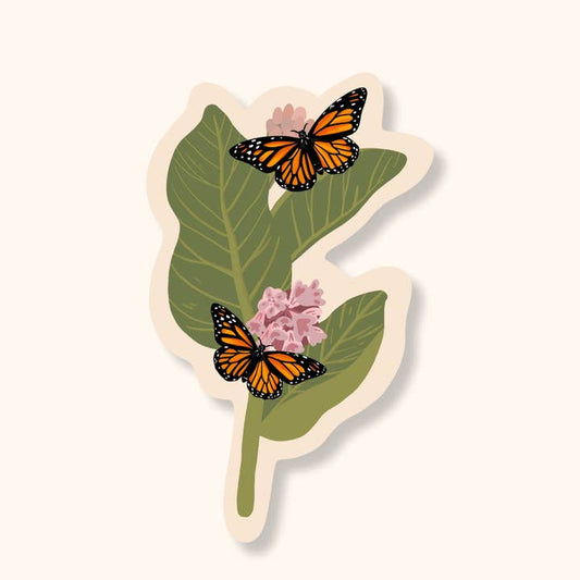 Monarch Butterfly Milkweed Sticker