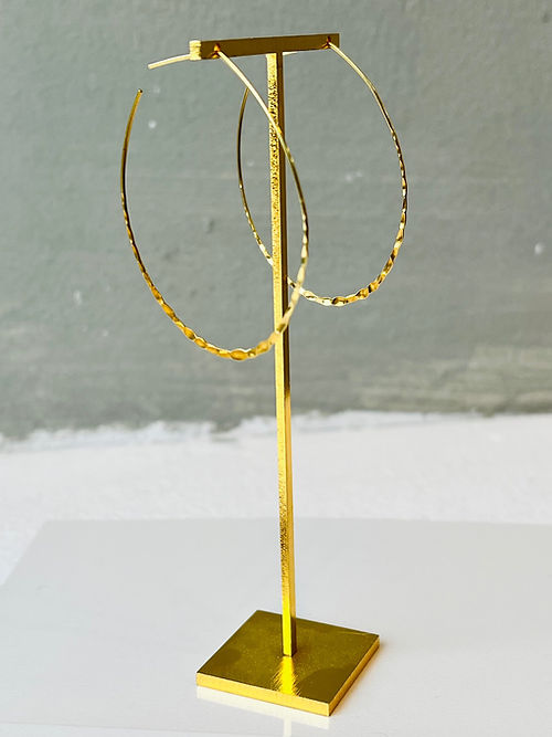 Hammered Oval Hoop Earrings