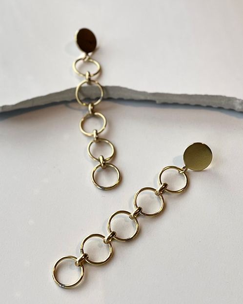 Vintage Brass Loop Dangle Earrings