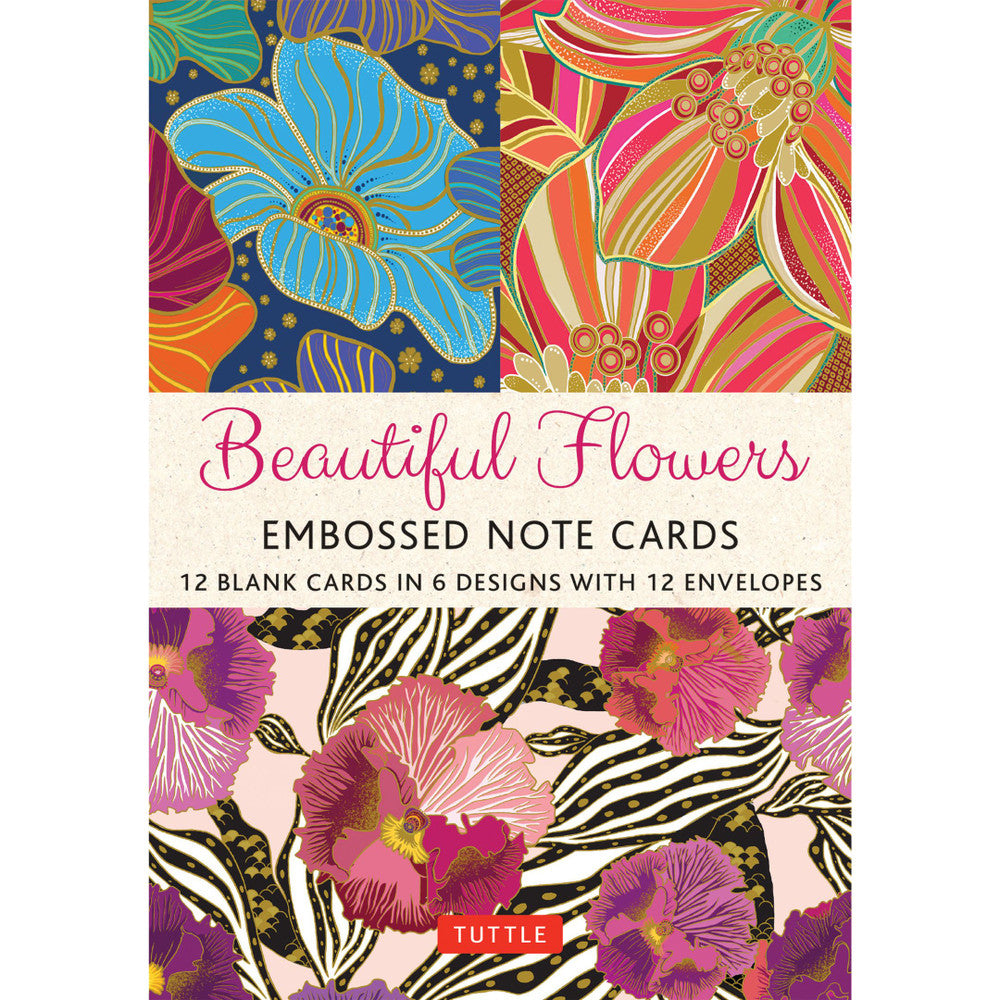 Beautiful Flowers Embossed Note Cards