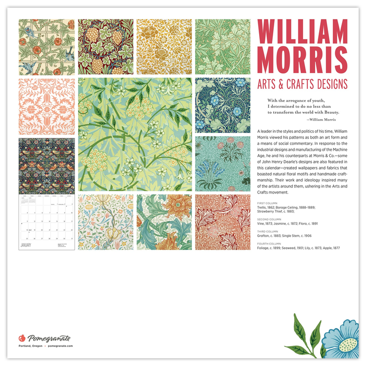 William Morris & Friends 2026 Wall Calendar