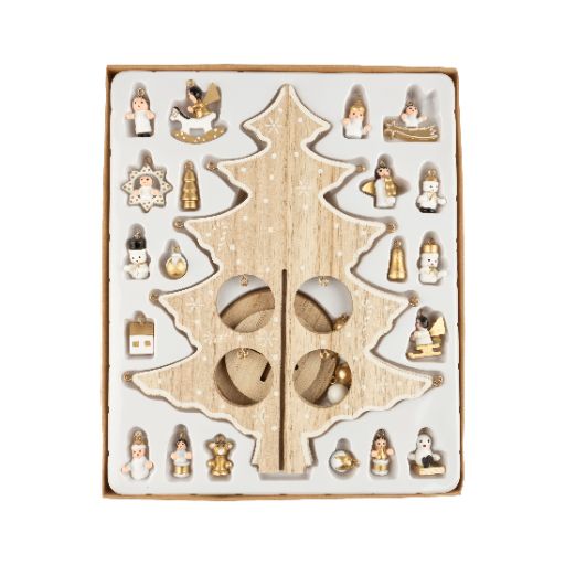 Wood Tree with Ornament Set