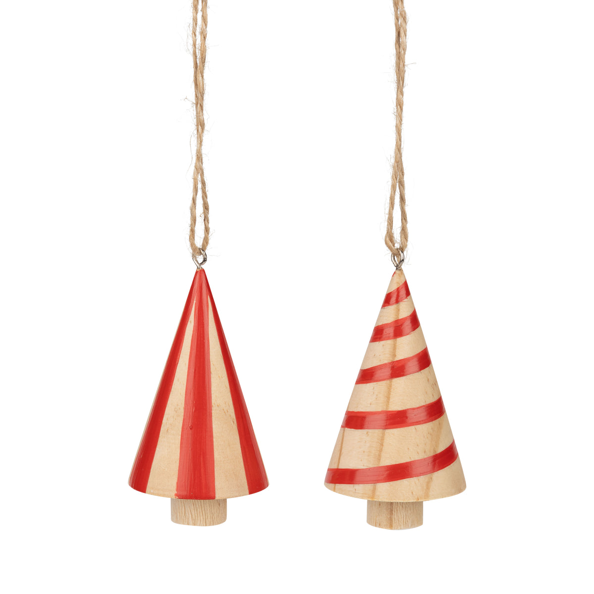 Wood Tree Stripes and Swirls Ornament