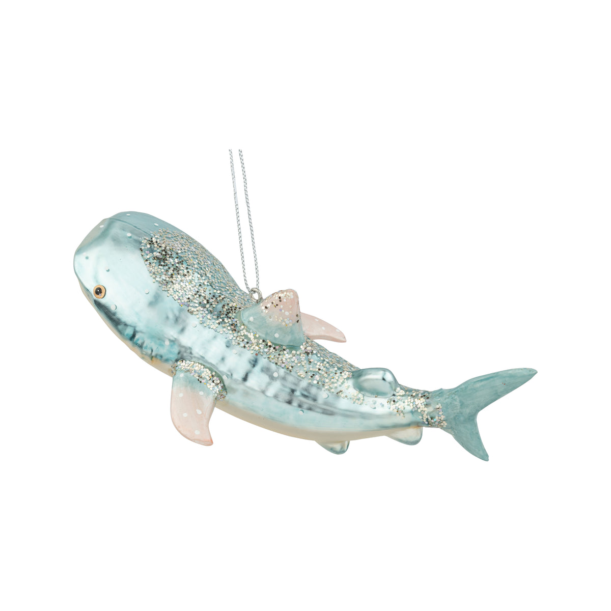 Glittered Nurse Shark Glass Ornament