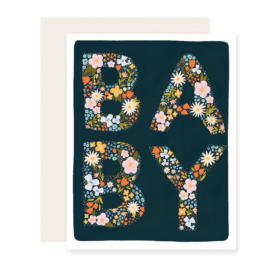 Floral Baby Letters Card
