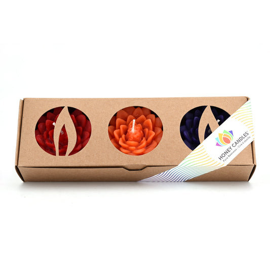 Beeswax Floating Lotus Candle Boxed Set