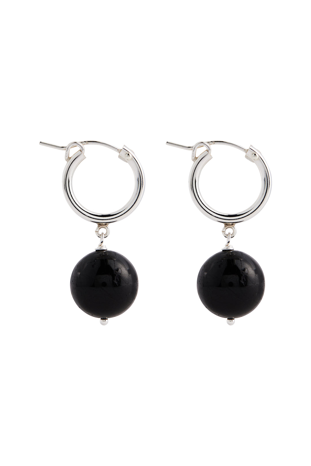 Boule Hoops Black Tourmaline