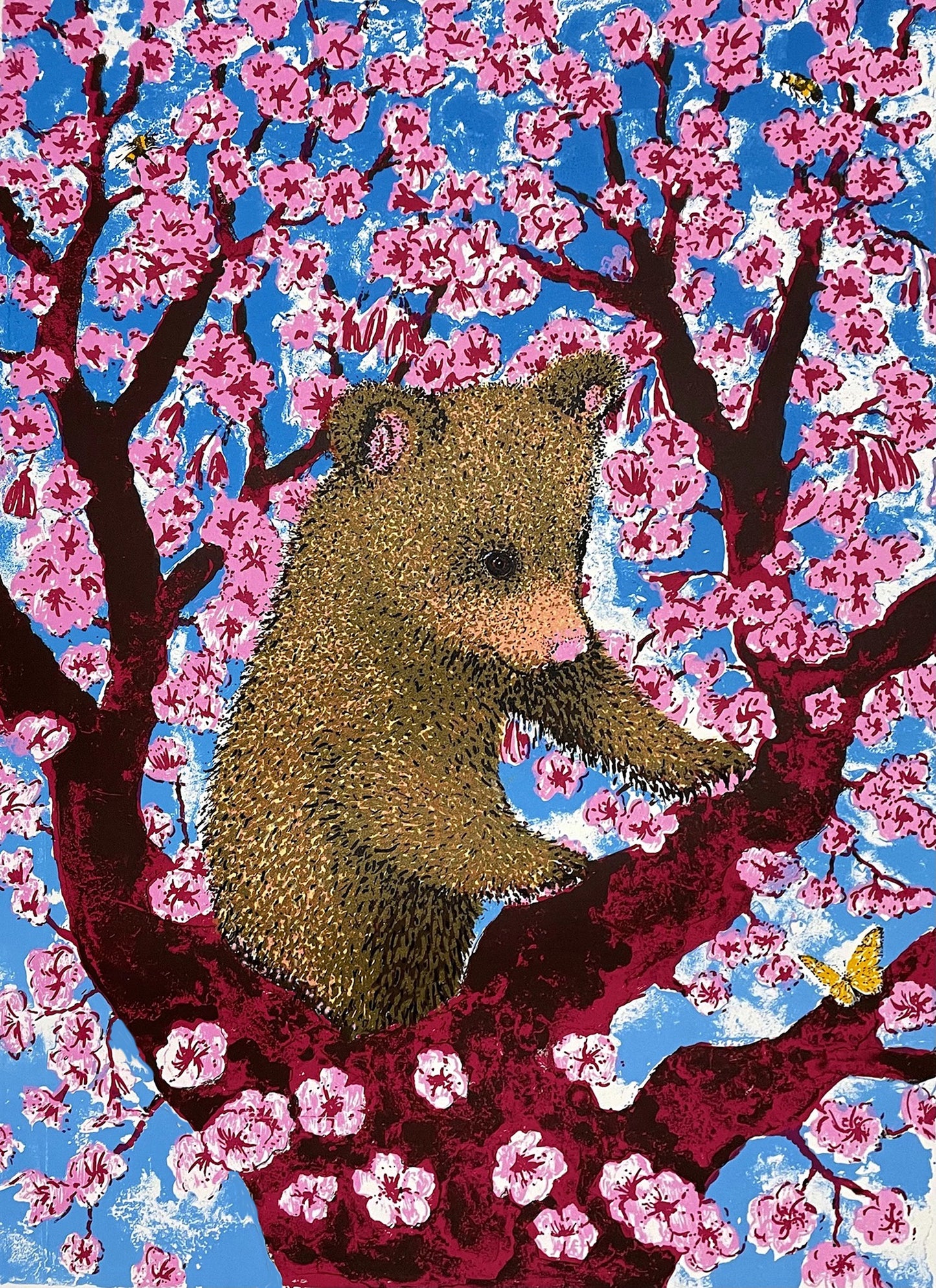 Cherry Blossom Bear Cub Card