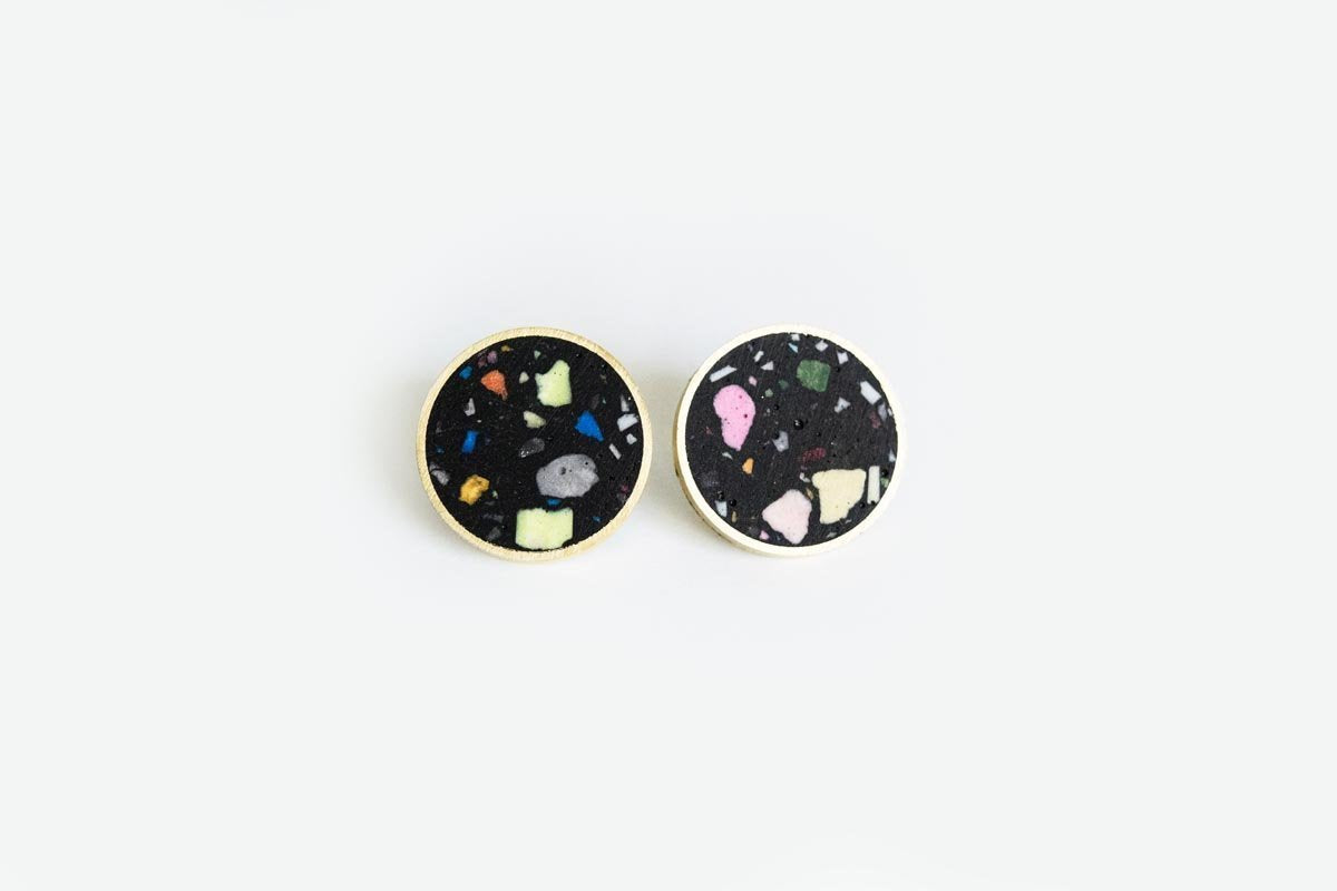 Concrete Framed Medium Earrings