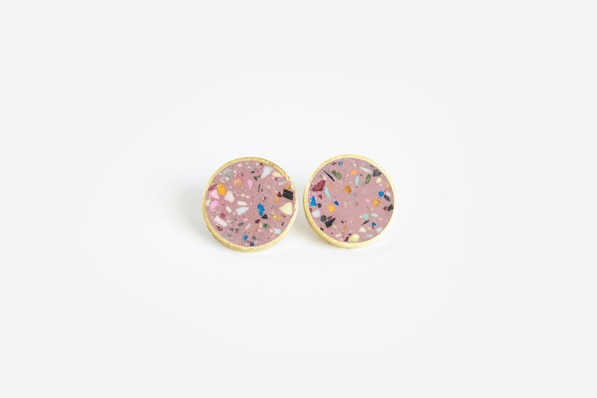 Concrete Framed Medium Earrings
