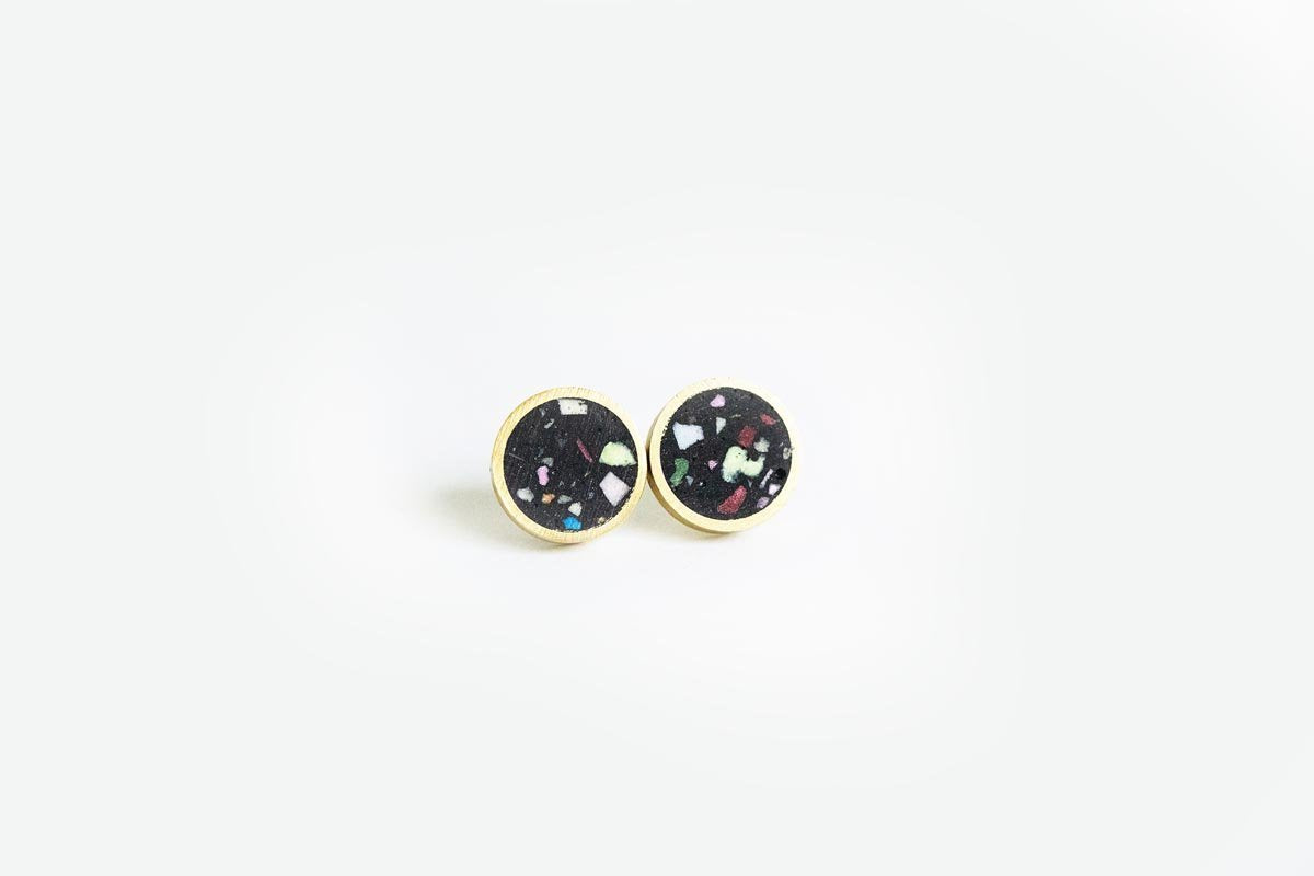 Concrete Framed Small Earrings