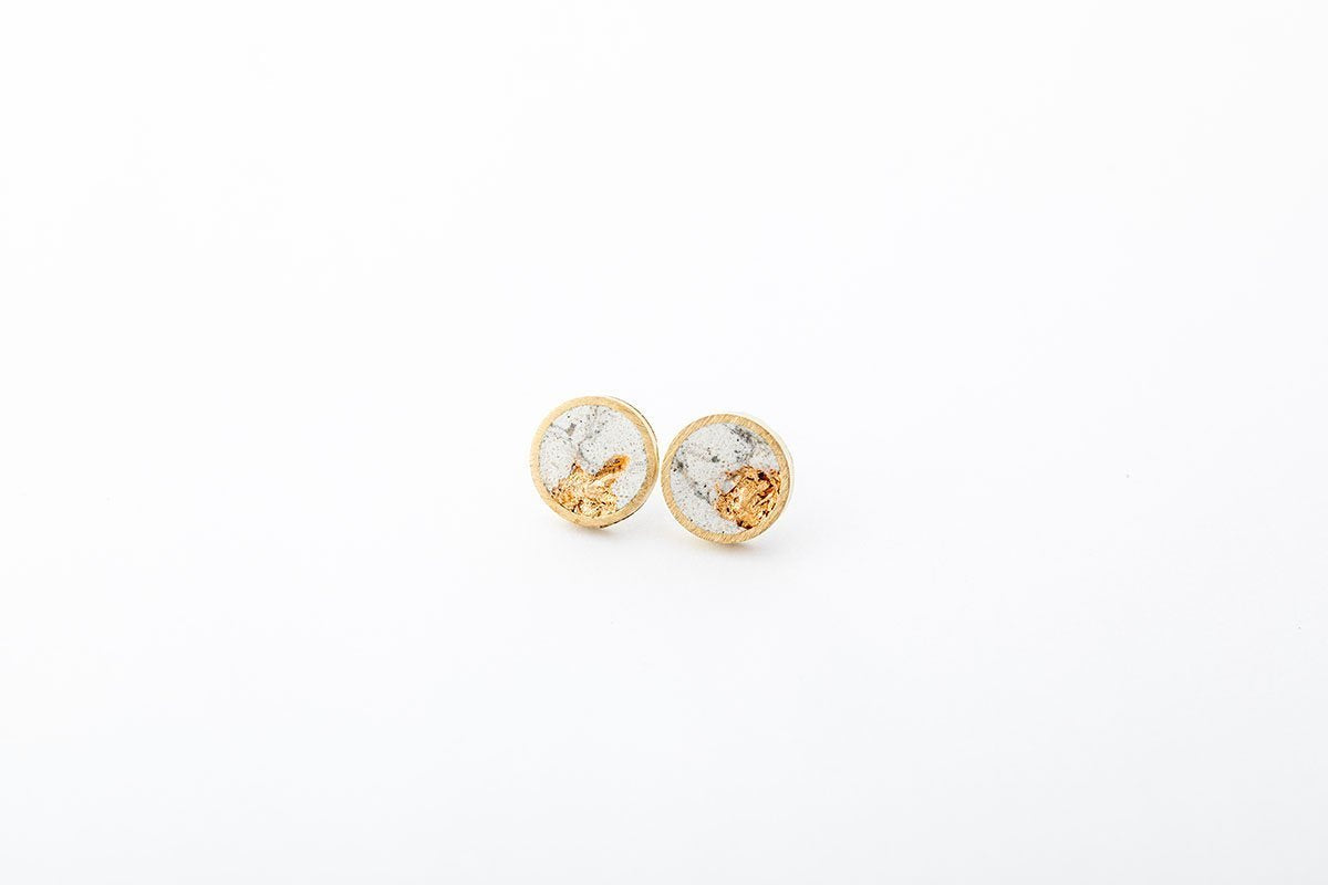 Concrete Framed Small Earrings
