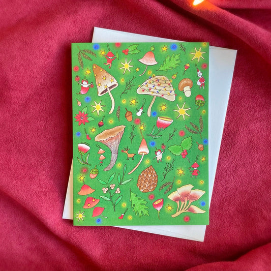 Mushrooms Holiday Card