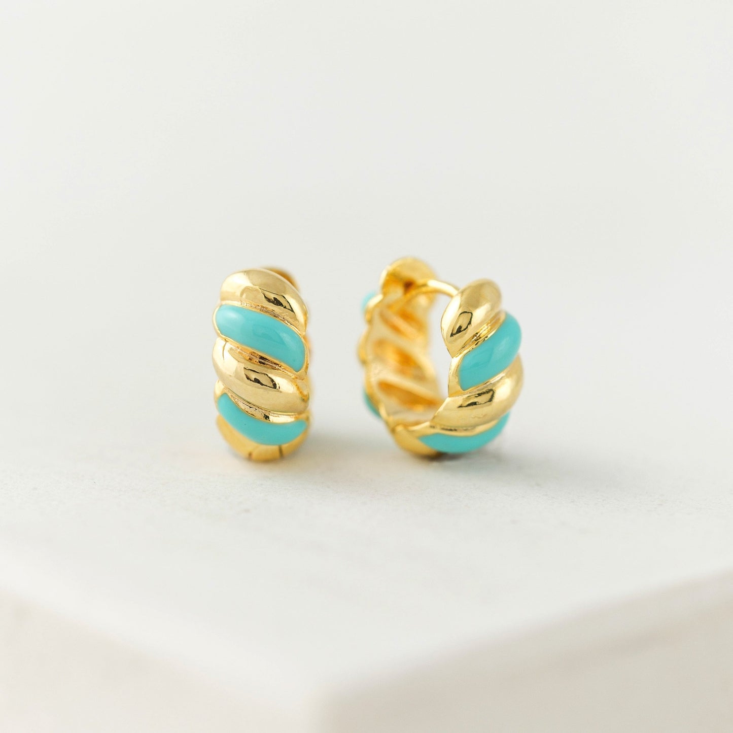 Croissant Gold Huggie Hoop Earrings