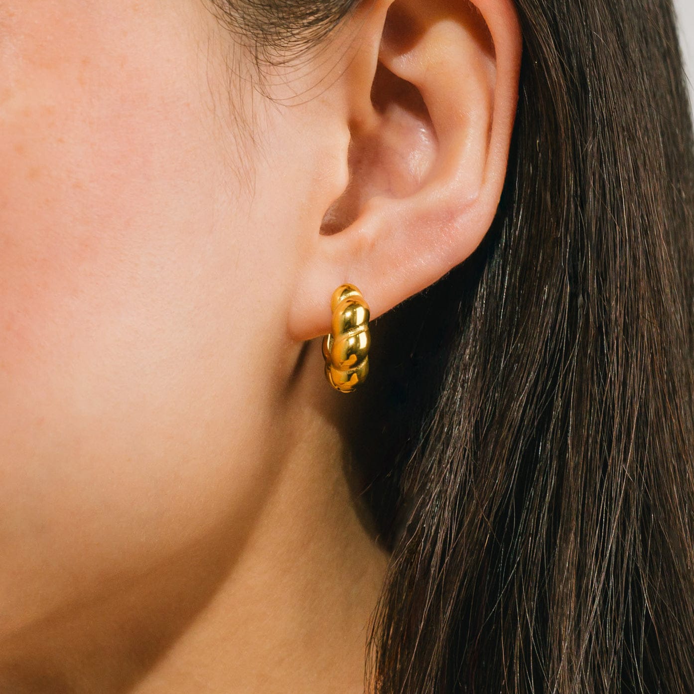 Croissant Puff Hoop Earrings