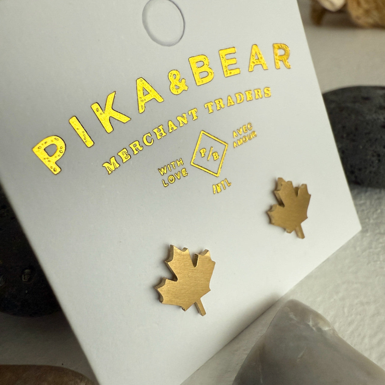 "1867" Maple Leaf Stud Earrings