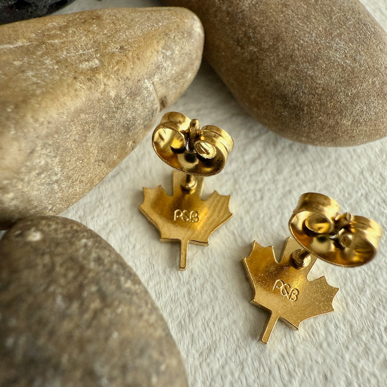 "1867" Maple Leaf Stud Earrings