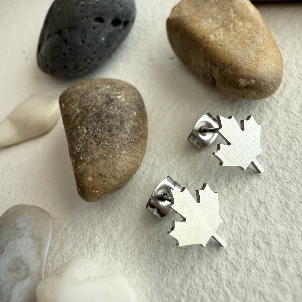 "1867" Maple Leaf Stud Earrings