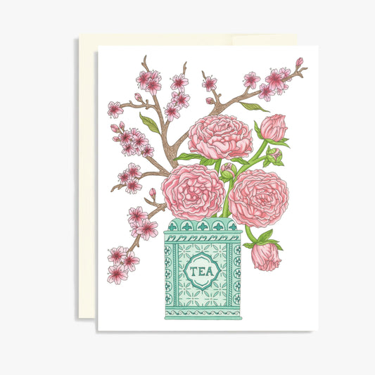 Peony & Cherry Blossom Card