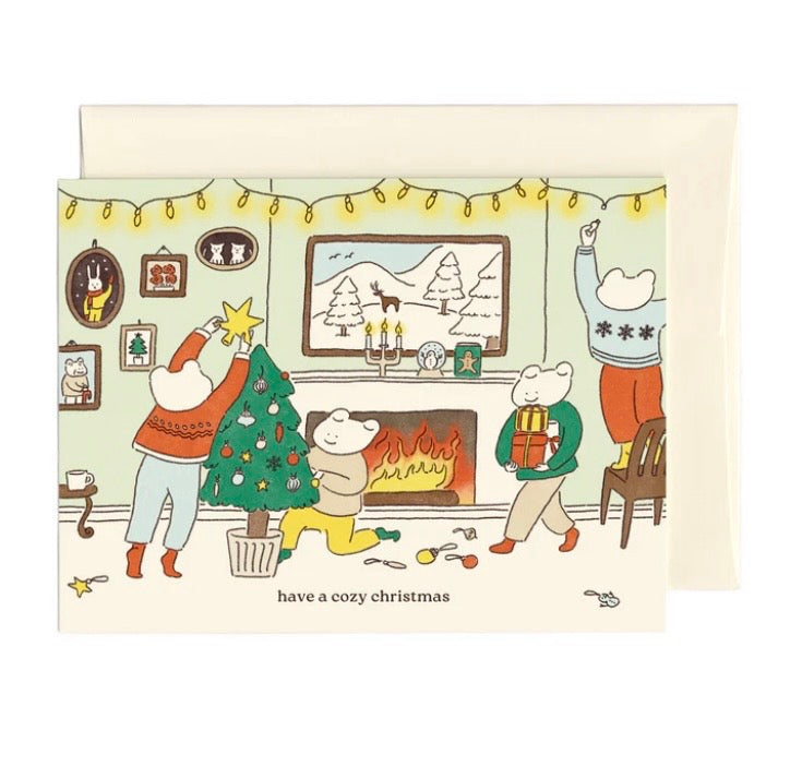 Cozy Fireplace Holiday Card