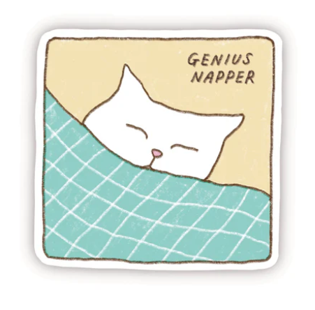 Genius Napper Cat Sticker