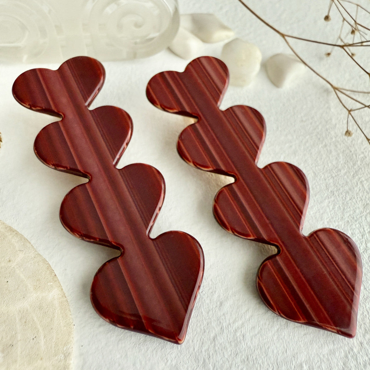 Love is a Battlefield Quadruple Heart Duckbill Hair Clip