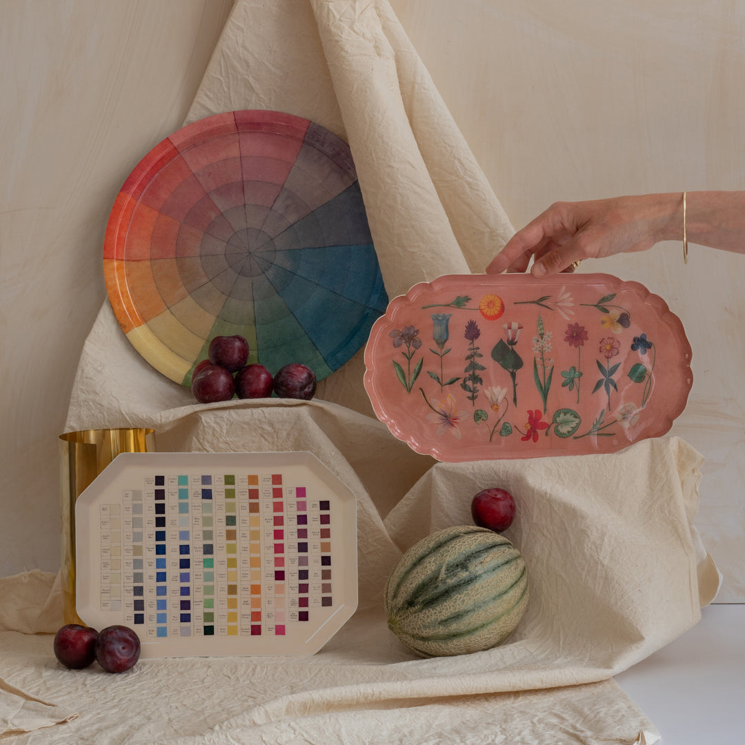Vintage Colour Wheel Large Round Enamel Tray
