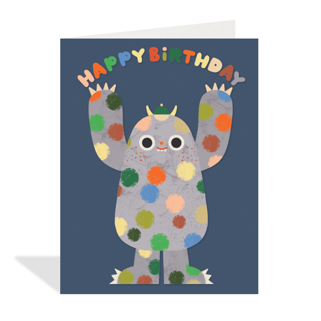 Polka Dot Monster Birthday Card