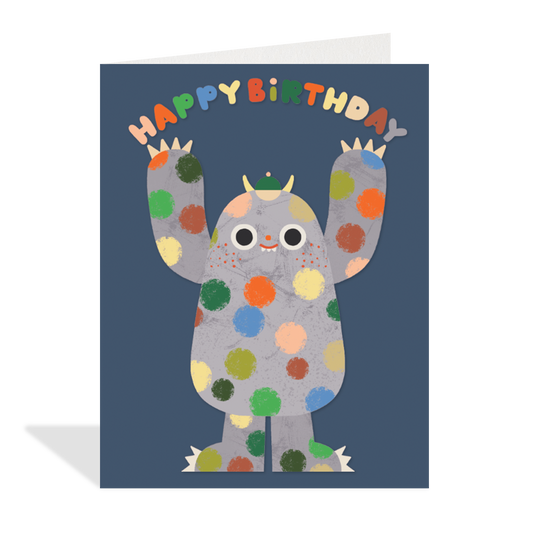Polka Dot Monster Birthday Card