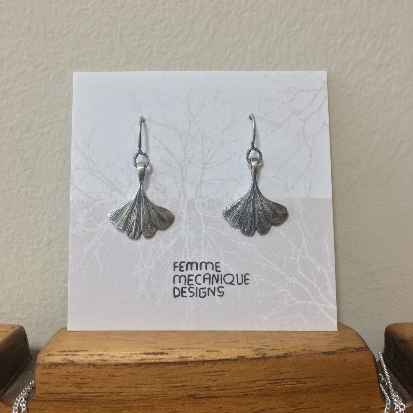 Mini Ginkgo Dangle Earrings