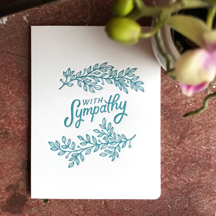 Leaves Sympathy Letterpress Card
